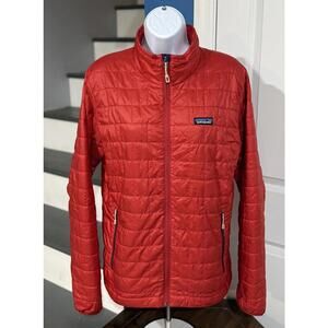 Men's Size Small Patagonia Nano Puff Insulated Light Weight Full Zip Red Jacket!